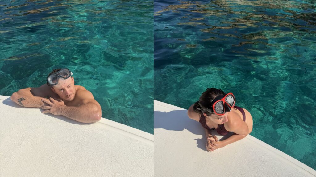 A couple snorkelling